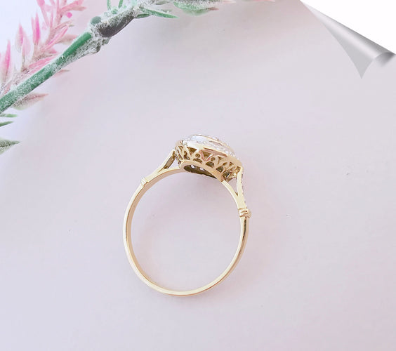 Bague 59.5 Bague Diamants Or Deux Tons 58 Facettes AA 1521