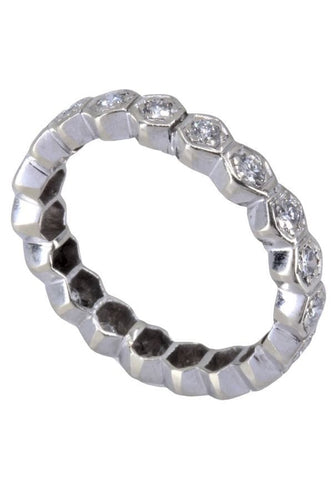 Bague 49 ALLIANCE OR BLANC & DIAMANTS 58 Facettes 067071