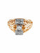 Ring 57.5 “Dome” Ring Rose Gold Platinum Diamonds 58 Facettes