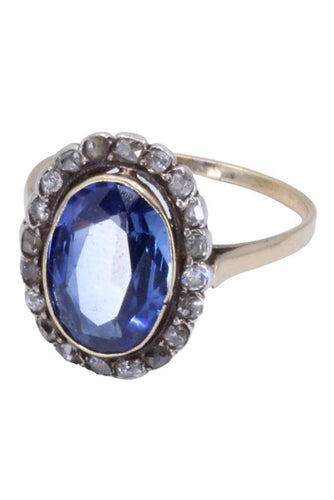 Bague BAGUE POMPADOUR SAPHIR ET DIAMANTS 58 Facettes 067561