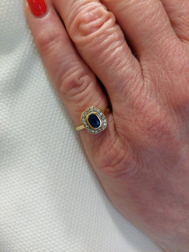 Bague 51 Bague Margueritte Or jaune Saphir Diamants 58 Facettes 080901