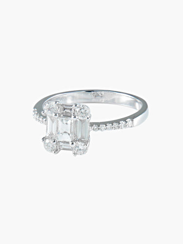 Bague 52 Bague Diamants baguettes et brillants 58 Facettes