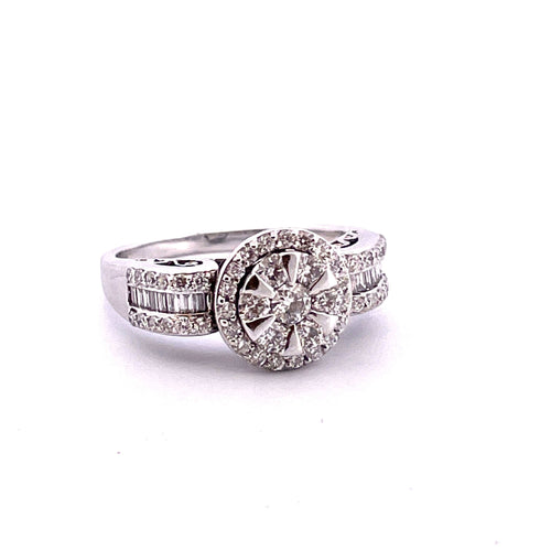 Bague Bague Or blanc Diamants 58 Facettes