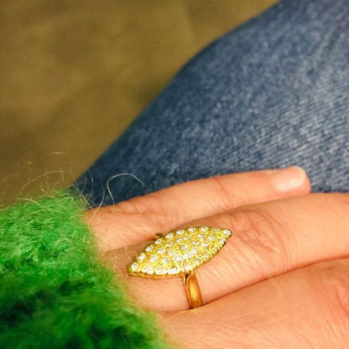 Bague BAGUE MARQUISE OR JAUNE ET DIAMANTS 58 Facettes