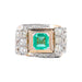 Ring Emerald Diamond Tank Ring 58 Facettes