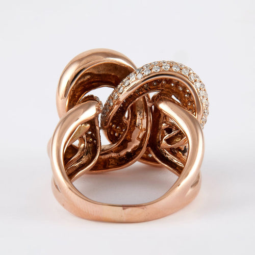 Bague 60 Bague Noeud Diamants Or rose 58 Facettes