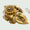 Broche ENSEMBLE ANTIQUE DE BOUCLES D'OREILLES ET BROCHE/PENDENTIF DU 19ÈME SIÈCLE en OR 18 kt avec DIAMANTS 58 Facettes Q995A