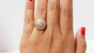 Ring Retro ring entourage two-tone gold diamonds 58 Facettes 30851