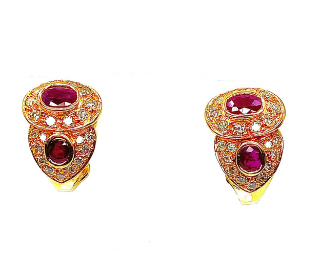 Boucles d'oreilles Boucles d’oreilles Rubis Diamants 58 Facettes AB236