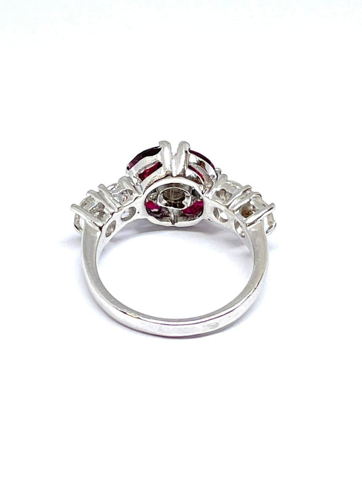 Bague Duo de bagues or blanc diamants saphirs rubis 58 Facettes