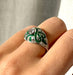 Ring Art deco style platinum ring with emerald diamonds 58 Facettes