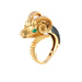 Ring 51 Ram's head ring in yellow gold 58 Facettes