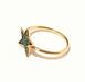Ring 54 DJULA Gold star ring and green sapphires 58 Facettes