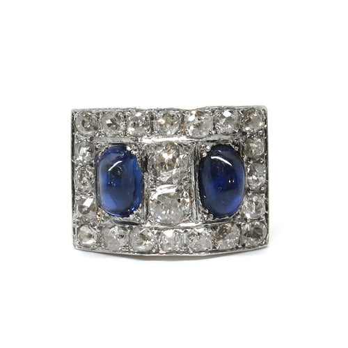 Bague Bague Tank Saphirs Diamants 58 Facettes