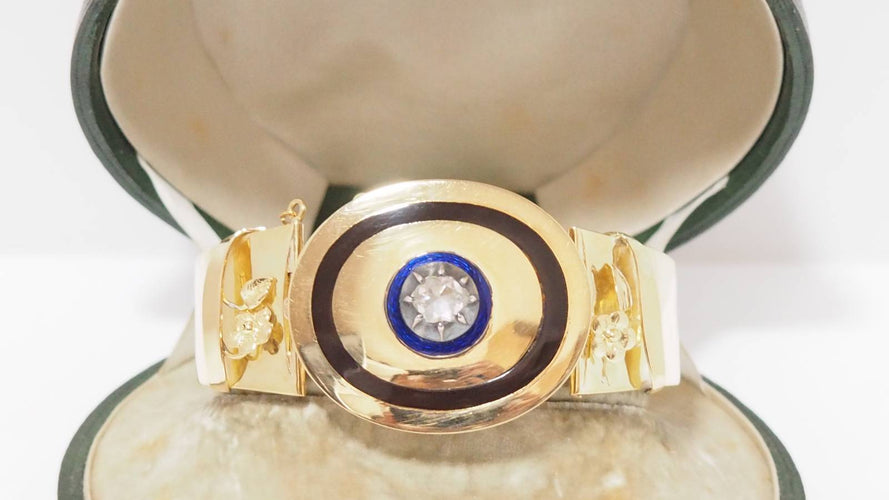 Bracelet Bracelet Napoléon III émail diamant 58 Facettes 31082