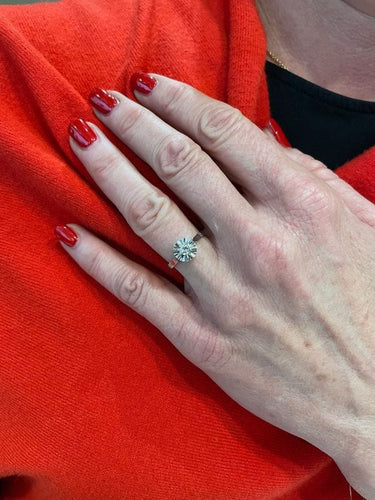 Bague 53 SOLITAIRE ANCIEN DIAMANT 0.15 CARAT 58 Facettes 058741