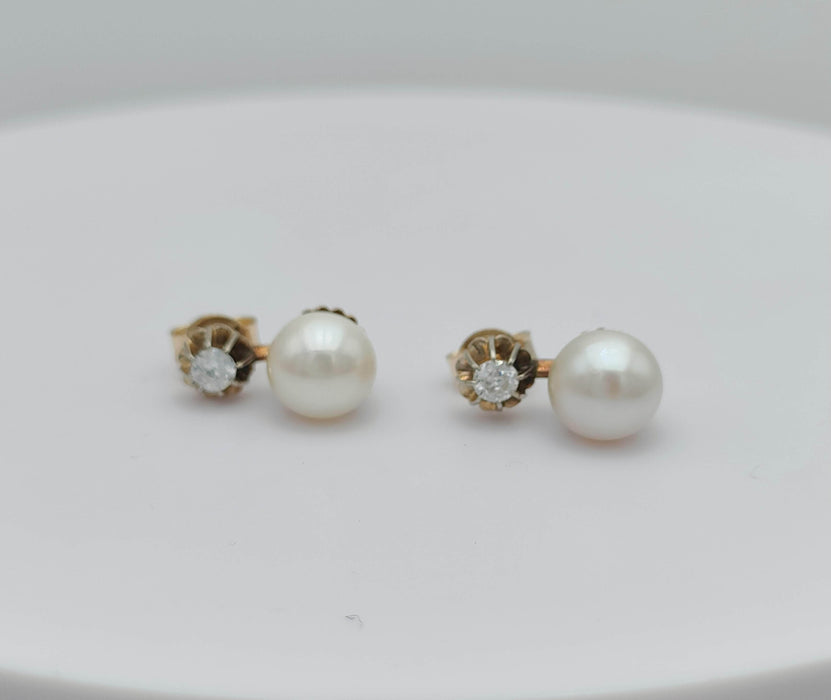 Boucles d'oreilles Boucles d'oreilles perles & diamants 58 Facettes