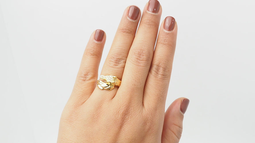 Bague 53 Bague Tête de cheval en or jaune et diamants 58 Facettes 32503