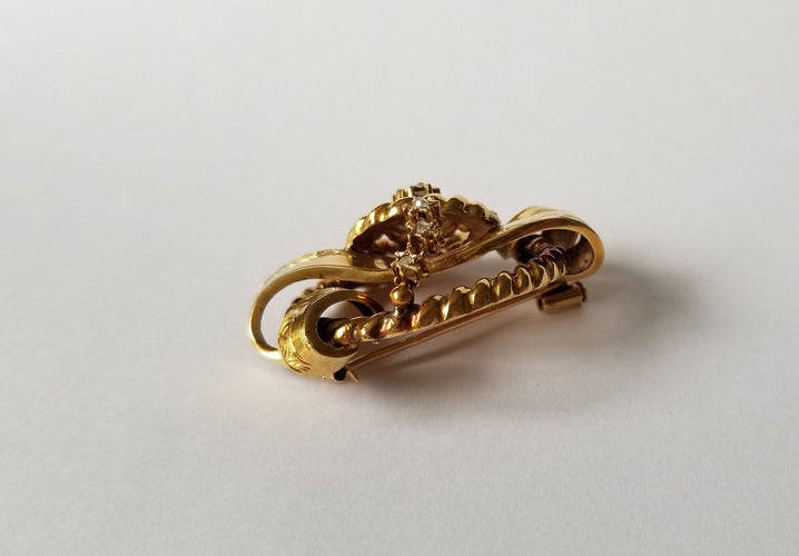 Broche Broche époque Napoléon III Or jaune Diamants 58 Facettes