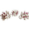 Boucles d'oreilles ENSEMBLE BAGUE BOUCLES D'OREILLES RUBIS DIAMANTS RÉTRO 58 Facettes Q925A