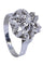 Bague 60 Bague en or blanc, diamants, fleur 58 Facettes 062821