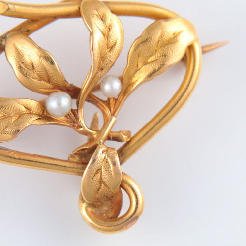 Broche Broche Art Nouveau motif fleuri 58 Facettes JE73