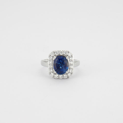 Bague Bague rectangle Saphir Diamants 58 Facettes BO994