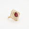 Bague 52 Bague en Or jaune, rubis, diamants 58 Facettes