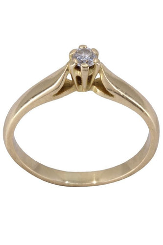 Bague 52 Solitaire or blanc, diamant 0.10 carat 58 Facettes 079751