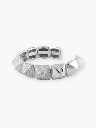 Bracelet Bracelet "Pyramide" Or Blanc et Brillants 58 Facettes 210016
