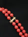 Necklace Necklace 2 rows of faceted Sardinian coral falling 58 Facettes C
