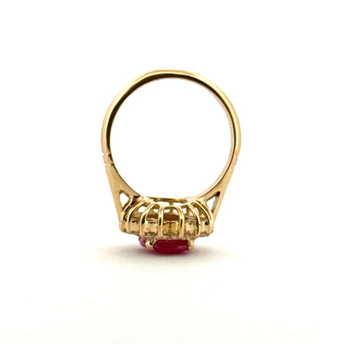 Bague 55 Bague Pompadour Or jaune Rubis Diamants 58 Facettes
