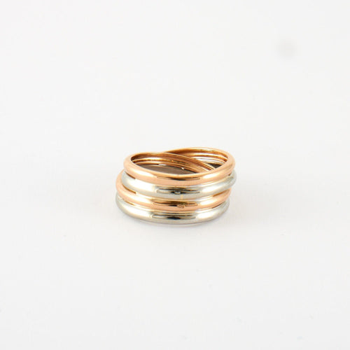 Bague Bague en 3 ors & diamants 58 Facettes
