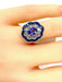 Ring 51 Daisy Ring Gold Sapphires Diamonds 58 Facettes AB214