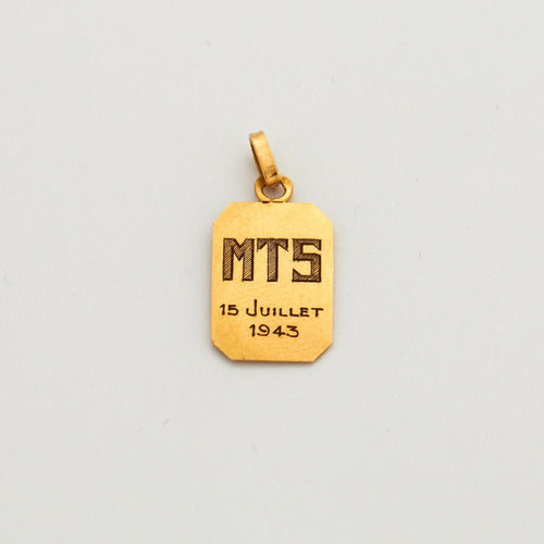 Pendentif Médaille ancienne ange Raphaël 58 Facettes