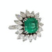 Ring 53.5 Marguerite emerald ring, shuttle diamonds 58 Facettes TBU