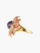 Ring 62 Amethyst Flower Ring, Pink Sapphires, Diamonds 58 Facettes