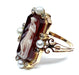 Ring 51 Cameo ring on agate fine pearls diamonds 58 Facettes AB263