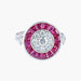 Ring Art Deco style ring Diamonds and Rubies 58 Facettes