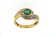 Ring 55 Ring in Yellow Gold, diamond & emerald 58 Facettes cfmcd
