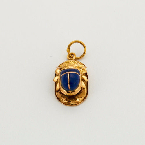 Pendentif Pendentif scarabée lapis lazuli or jaune 58 Facettes