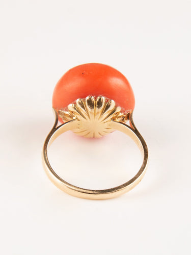 Bague Bague en or jaune et corail 58 Facettes