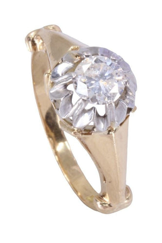 Bague 53 SOLITAIRE ANCIEN DIAMANT 0.50 CARAT 58 Facettes 077560