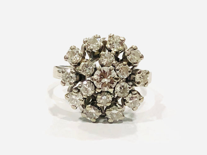 Bague BAGUE ROSACE OR BLANC ET DIAMANTS 58 Facettes