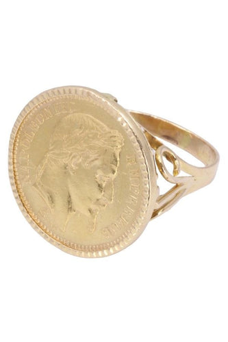 Bague BAGUE PIÈCE 20 FRANCS NAPOLÉON III 58 Facettes 073631