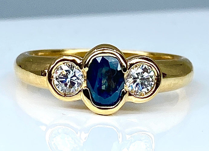 Bague 50 Bague saphir et diamants 58 Facettes AB163