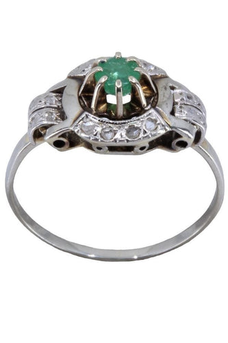 Bague 51 BAGUE ART-DÉCO ÉMERAUDE ET DIAMANTS 58 Facettes 064971