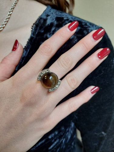 Bague 52 Bague ancienne quartz et diamants 58 Facettes 078901