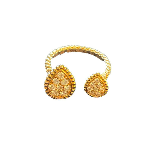 Bague Bague double poire diamant 58 Facettes