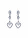 Earrings White Gold Heart Diamond Earrings 58 Facettes